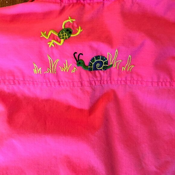 Vintage Breckenridge Neon Art To Wear Embroidered Critter Blouse 2X - Picture 5 of 9
